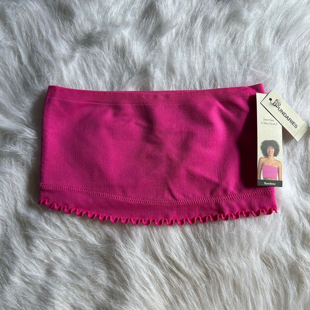 No Boundaries Seamless Wirefree Bandeau Women Size XS Pink‎ Strapless Bra